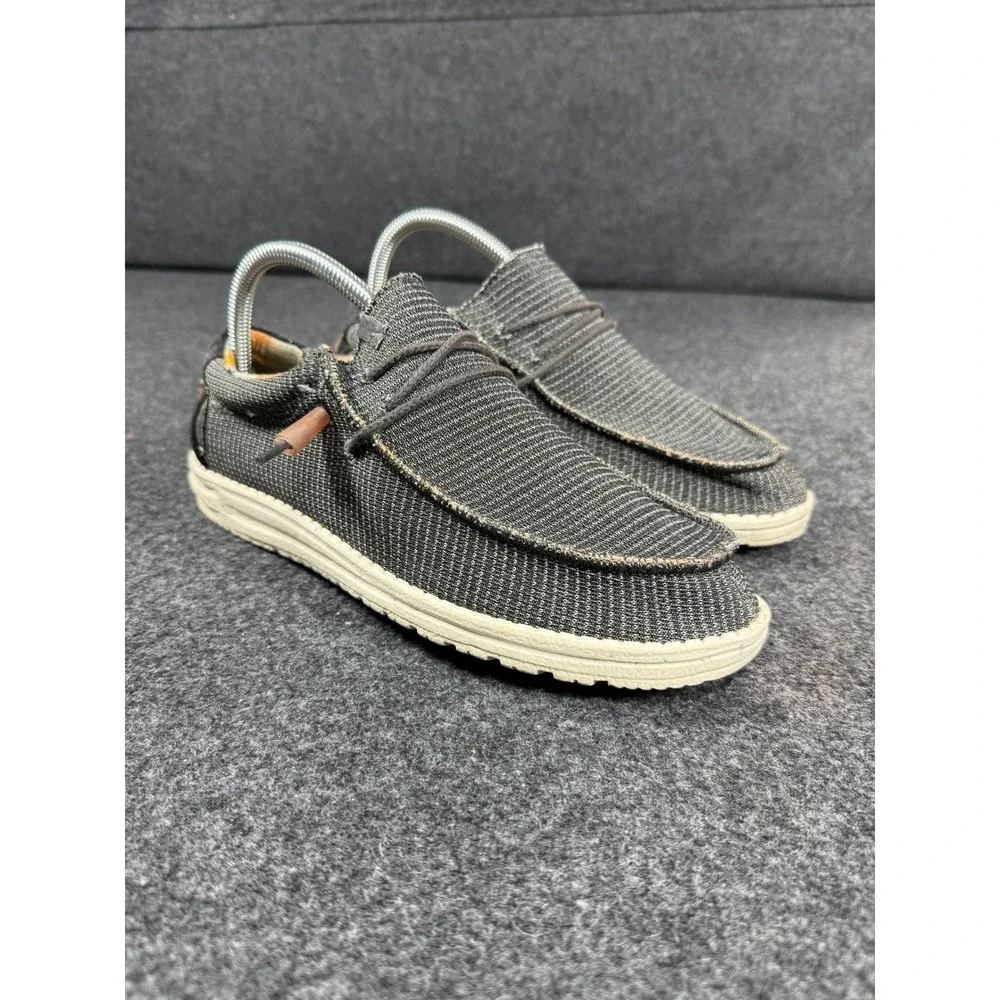 Hey Dude Wally Knit Charcoal Slip On Shoes Loafers Mens Size 8‎ Womens 10
